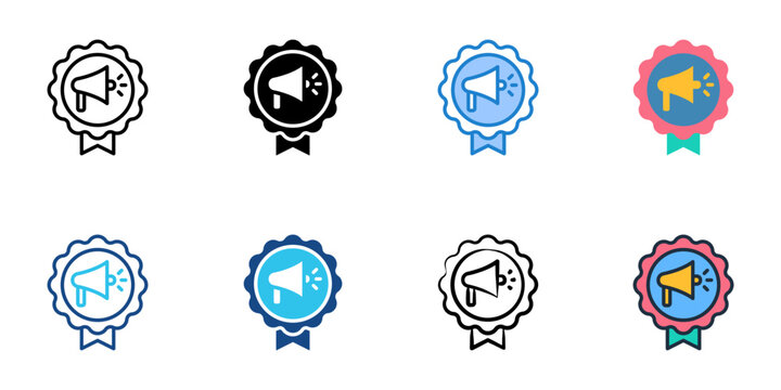 Branding campaign icons set multiple style collection. Editable stroke 
