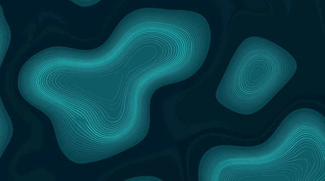 A futuristic abstract design featuring glowing teal shapes on a dark background