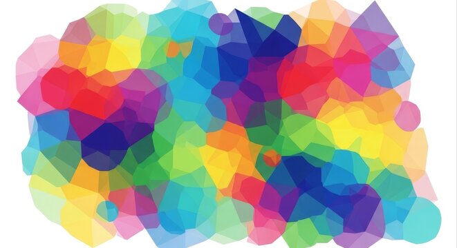 Vibrant Colorful Geometric Abstract Background with Overlapping Circles and Polygons Generative AI