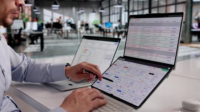 Finance Manager Carefully Reviewing Expense Reports