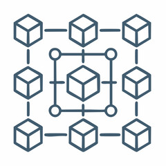 Obraz premium Decentralized blockchain network infrastructure vector illustration
