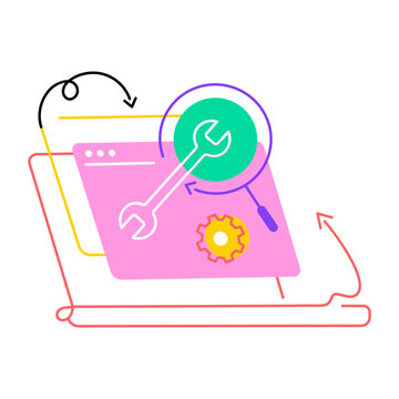 Drawing style icon of technical seo concept
