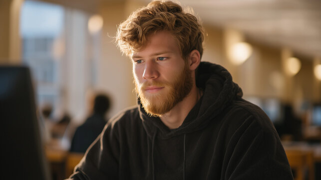 Single male zero day researcher in early morning fog filled campus lab running automated fuzzing tools against isolated firmware device, vulnerability discovery, hardware security research, exploit 