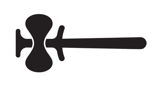 Twin Handle Hourglass Hammer Silhouette vector illustration presents the ancient Egyptian ankh symbol, often referred to as the key of life, representing eternity, life, and rebirth in a clean.