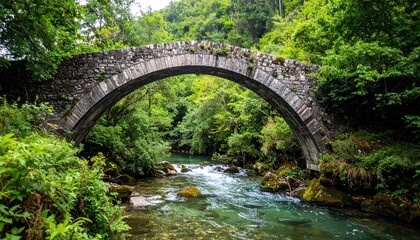 Fototapeta premium Stone bridge over river