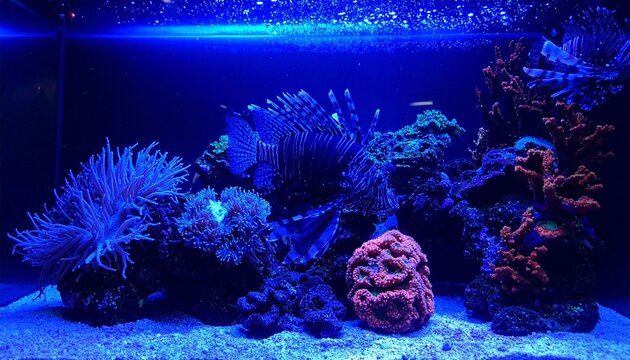 Underwater aquarium ecosystem display
