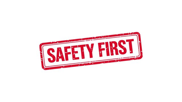 Safety first stamp animation video workplace precaution warning
