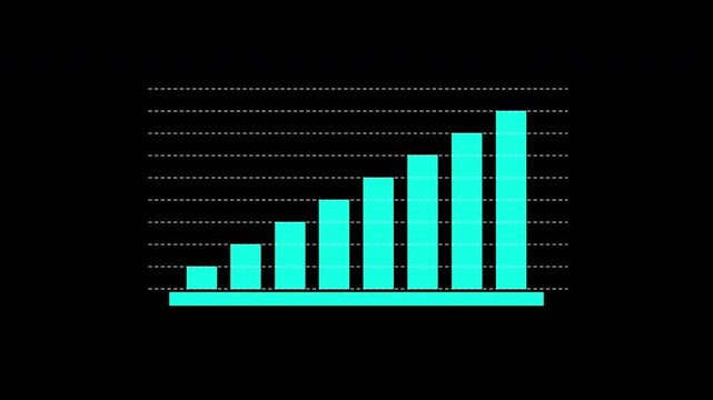 Statistics bars columns growth, arrow up. Finance, Bar graph going up, Profit concept, positive increase chart. business graph animation.