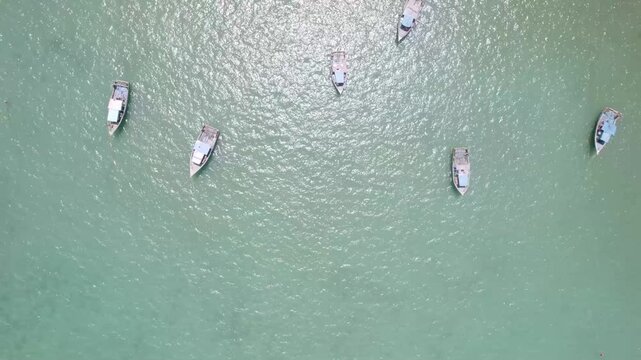 Aerial Shot of Boats at Rameswaram Sea Harbour Near Dhanushkodi Last Land Point