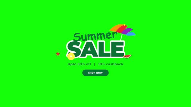 Vibrant summer sale promotion design with bright beach theme icons
