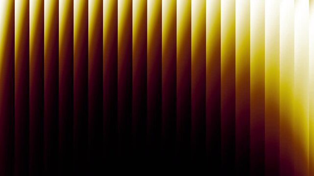 Golden warm refracted glass animate background. Yellow amber dark maroon vertical stripe wave