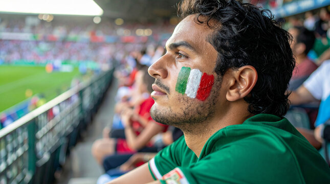 Close Up of Mexico Soccer Fan at Stadium