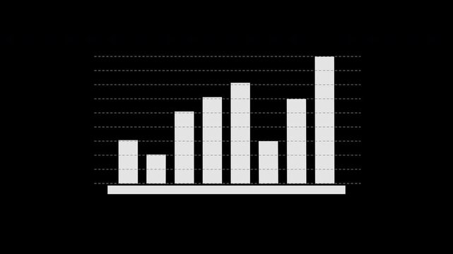 Business growth concept in graph chart showing marketing sales profit increasing to future target. business graph success Statistics bars columns growth animation