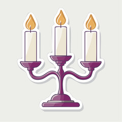 Fototapeta premium Candlestick with Three Burning Candles