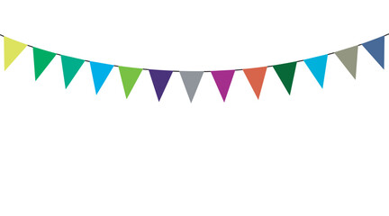 Obraz premium Colorful triangular pennant banner with multiple flags