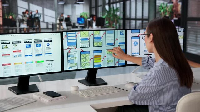 UX Designer Working On Mobile App Layout