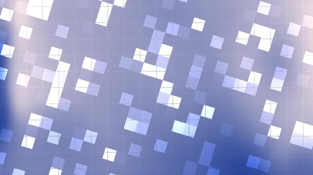 Abstract Squares Moving on Grid Background - Animated Pixel Art Design