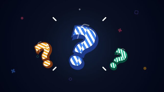 Animated Colorful Question Marks Illustration for Business FAQ Quiz and Problem Solving Background Motion Graphics