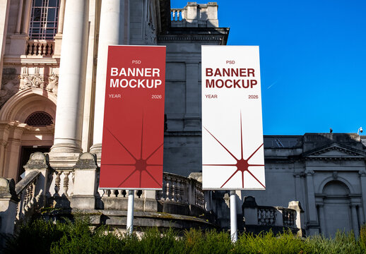 Banner near Museum Mockups