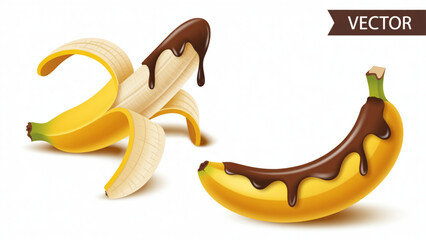 Cute cartoon monkey peeling a ripe banana with playful expression Vector © MDSOPON