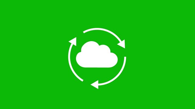 Cloud sync animation video data backup update cycle