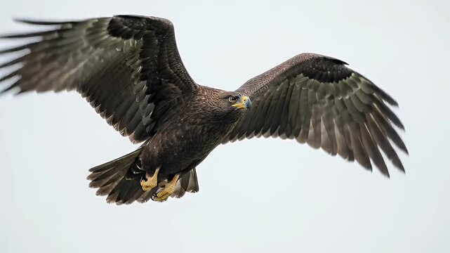 Majestic eagle with wings spread wide, soaring in the sky