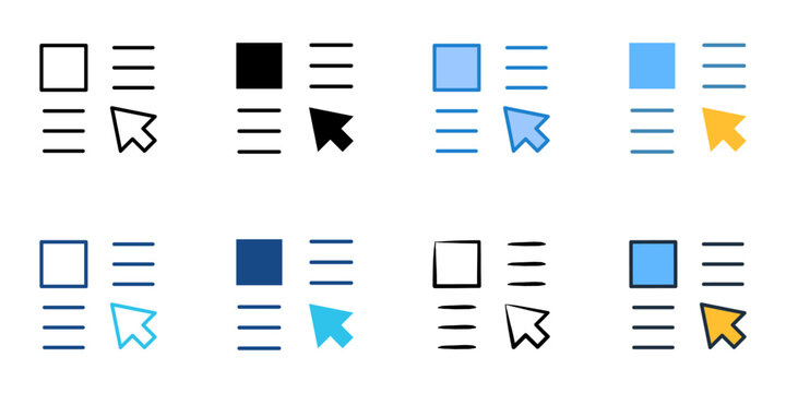 User interface icons set multiple style collection. Editable stroke 
