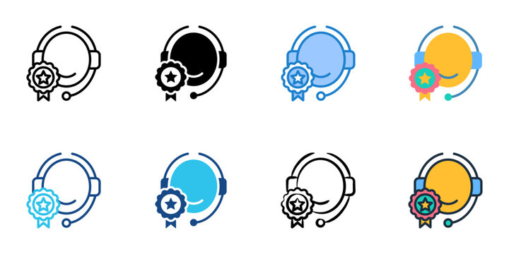 Service branding icons set multiple style collection. Editable stroke 
