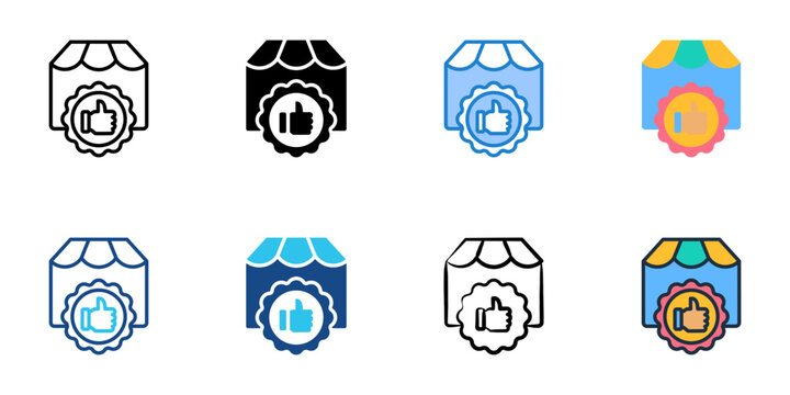 Retail branding icons set multiple style collection. Editable stroke 
