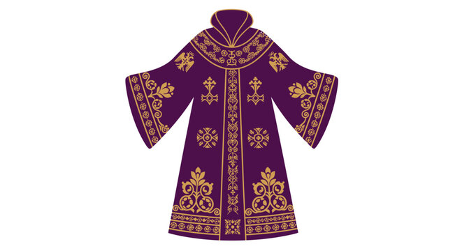 Ornate purple robe with gold details.