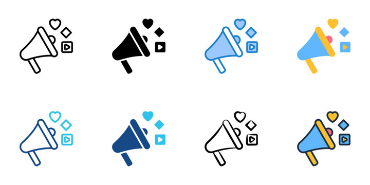 Digital branding icons set multiple style collection. Editable stroke 
