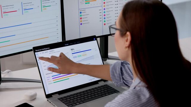 Sales Manager Analyzing Pipeline Data On Laptop