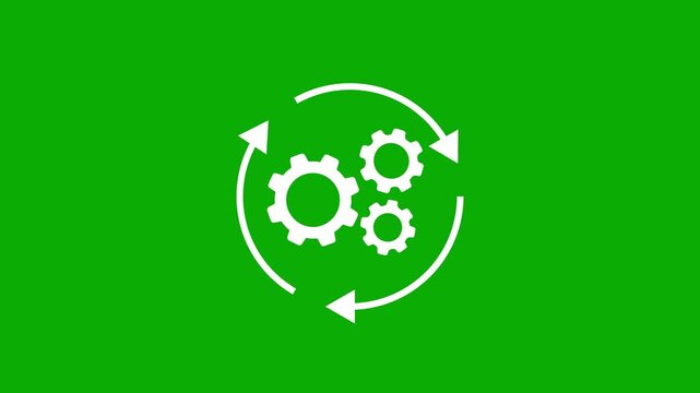 Gear process cycle animation video