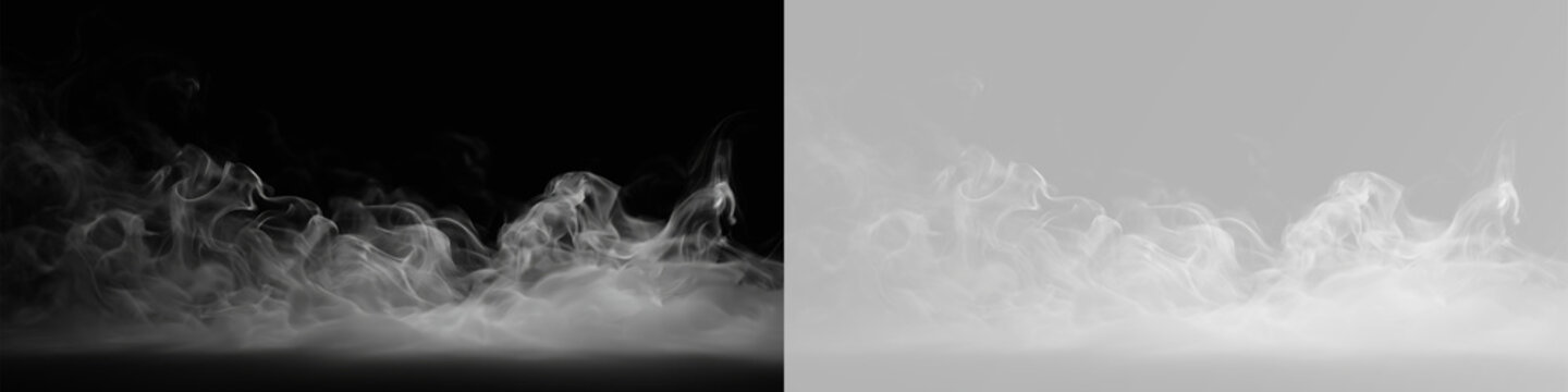 White Steam Vapor and Smoke Fog Rising for Food and Product Overlay