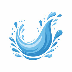 Fototapeta premium Dynamic Blue Water Splash Illustration