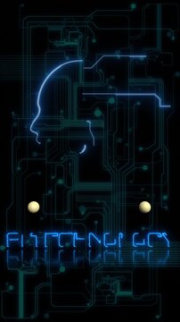 Artificial intelligence technology brain circuit animation