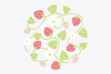 Strawberry vine decoration pattern © niradj