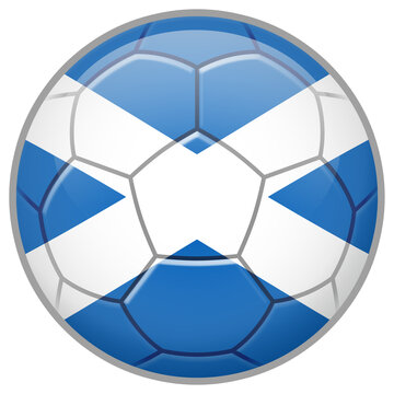 Scotland Soccer Ball. Football Concept. National Team Flag. PNG illustration isolated on transparent background.	