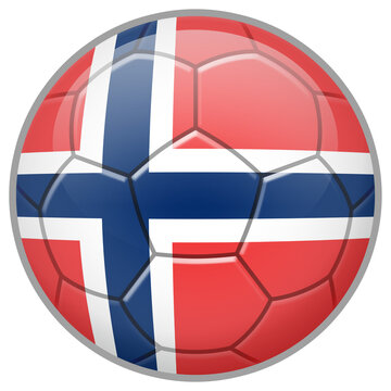Norway Soccer Ball. Football Concept. National Team Flag. PNG illustration isolated on transparent background.	