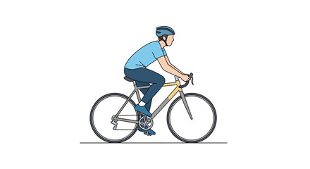 Obraz premium Cyclist Riding a Road Bike Wearing a Helmet