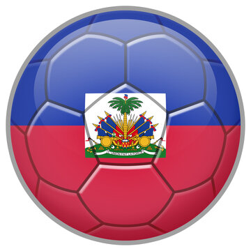 Haiti Soccer Ball. Football Concept. National Team Flag. PNG illustration isolated on transparent background.	