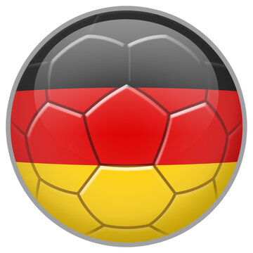 Germany Soccer Ball. Football Concept. National Team Flag. PNG illustration isolated on transparent background.	
