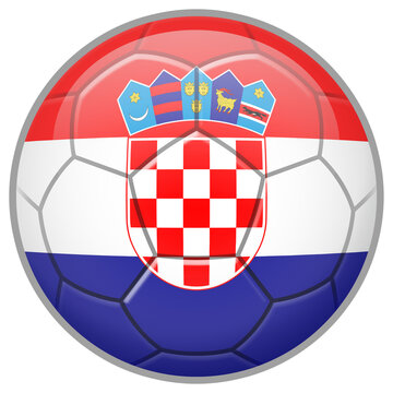 Croatia Soccer Ball. Football Concept. National Team Flag. PNG illustration isolated on transparent background.	