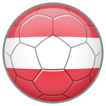 Austria Soccer Ball. Football Concept. National Team Flag. PNG illustration isolated on transparent background.	