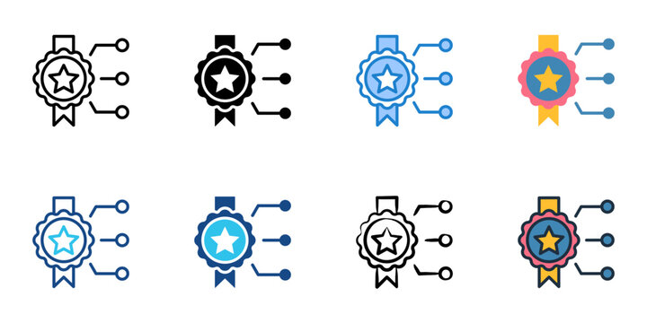 Brand checklist icons set multiple style collection. Editable stroke 
