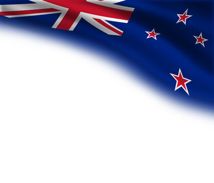 White background with New Zealand flag in the upper right corner