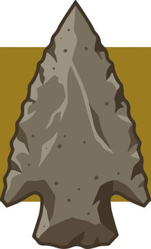 Ancient stone arrowhead illustration isolated on background.