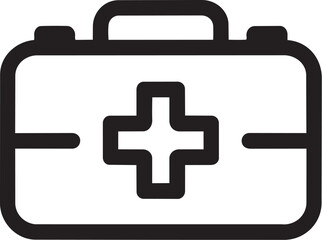 Obraz premium Black first aid kit icon
