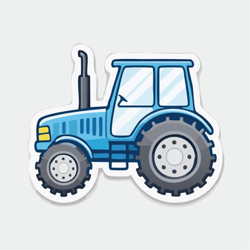 Blue Tractor Illustration