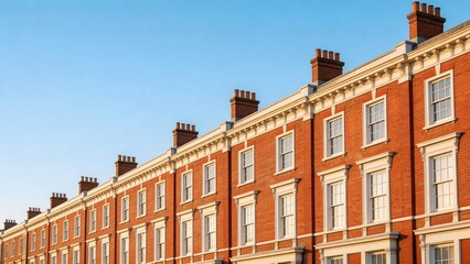 Fototapeta premium Row of red brick townhouses